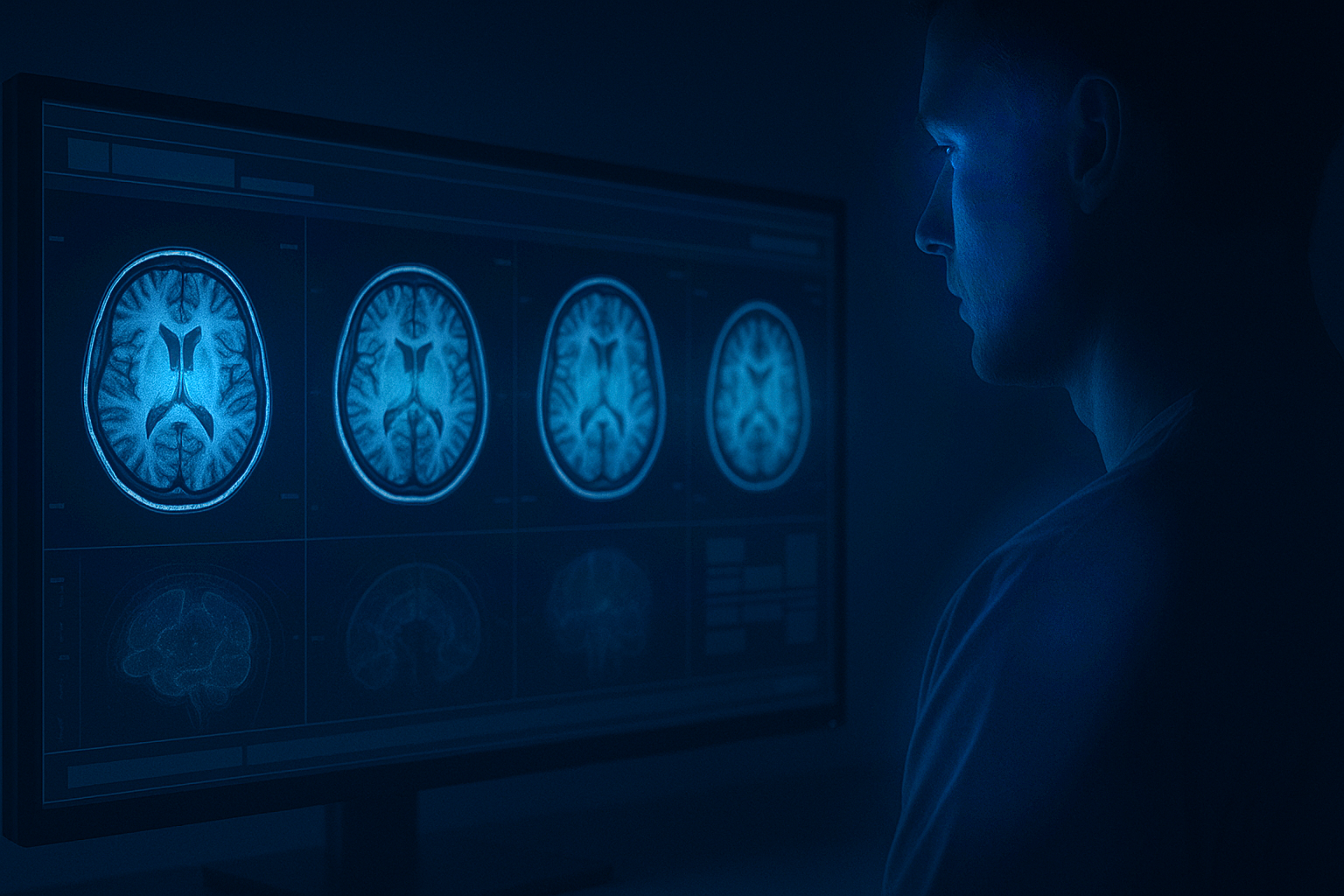 Crystal clear MRI brain scan results on medical monitor